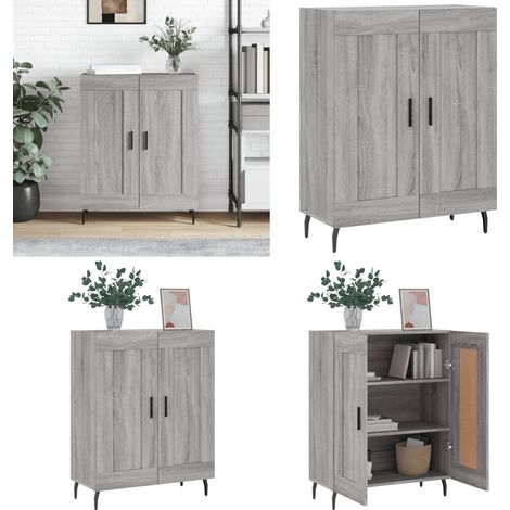 Sideboard Grau Sonoma 69,5x34x90 cm Holzwerkstoff - Holzschrank - Wohnzimmer Schrank (1/5)