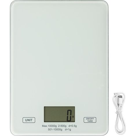 Balance de cuisine numérique de haute précision avec plateau en verre, 5 kg/1 g, fonction tare, arrêt automatique - Idéale pour la cuisine, la pâtisserie et les grillades au barbecue.