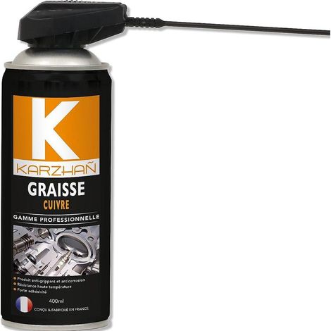 Graisse cuivre 400ml 24564 – Lubrifiant minéral anti-grippant – Résistance haute température jusqu'à 1100°C – Conducteur pour soudure électrique – Karzhan