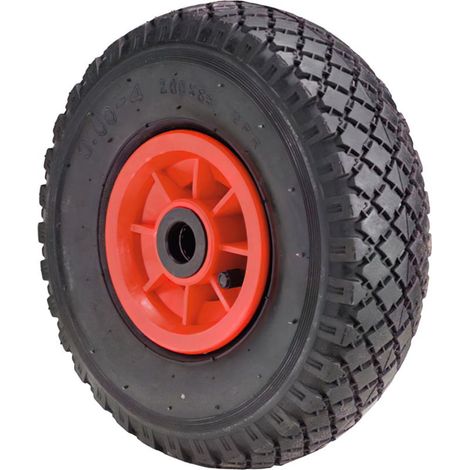 Roue de brouette 260 mm – Jante plastique pneumatique 20 mm – Compatible chariot de jardin – Sac de 2 unités