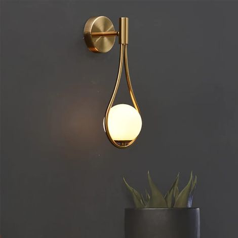 GOECO Moderne LED mur lumière industrielle mur lumière réglable mur lampe verre boule ronde abat-jour E27 métal lampe murale salon (1/5)