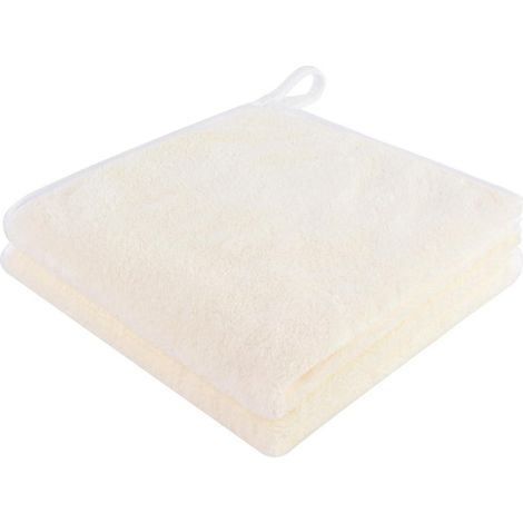 Gästehandtücher Mikrofaser 40x40cm, super weich & saugfähig, mit Schlaufe, 2 Stück Weiß (1/5)