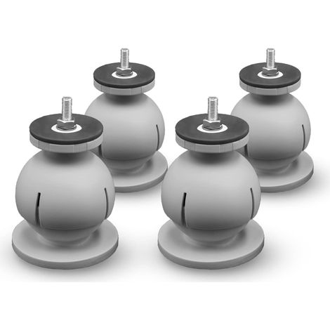 Errecom Mini Steady, Supporto a Pavimento Regolabile per Unità Esterne Climatizzatori e Pompe di Calore, RAL 9018 - Grigio, confezione da 4 supporti (1/5)