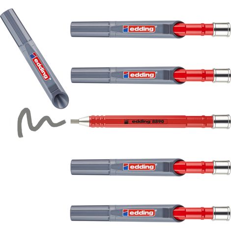 Edding - Boîte de 5 pcs - Crayon de charpentier mécanique HB E8890 - Extra-robuste - 5 pcs (1/5)