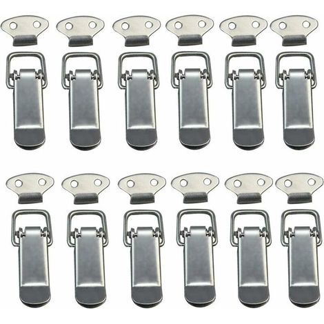 12-teiliges Befestigungsset für Dunstabzugshauben, Hebelverschluss, Federverschluss, Knebelverschluss, Federklammer mit Haken, Edelstahl-Federverschluss für Kisten, Schubladen, Schränke (1/5)