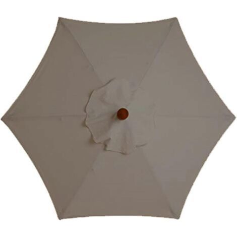Ersatz-Sonnenschirmbezug - 6 Streben - 3 m - wasserdicht - UV-beständig - Ersatzstoff (3 m / 9,8 Fuß, Khaki)
