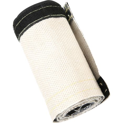 Manchon de protection anti-chaleur pour tuyau et fil isolé gris blanc à revêtement aluminisé 600x106 mm 1 pièce (1/5)
