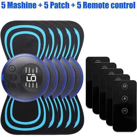 Set mit 5 EMS-Elektroden (elektrische Impulsstimulation) für Nacken und Rücken zur Schmerzlinderung und Muskelstimulation in Schultern, Beinen und Körper. – AquaForge