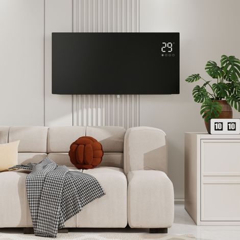 Radiateur électrique 2000W connecté : mode éco, thermostat intelligent et verrouillage enfant, noir