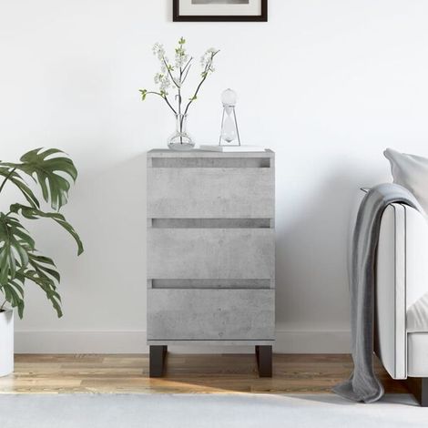 Buffet Gris Béton 40 x 35 x 70 cm En Bois D'ingénierie (1/4)