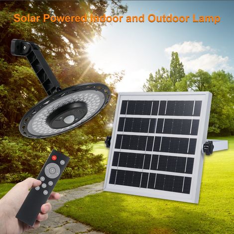 Lampada a sospensione a energia solare da 180 LED Lampada da parete per garage Sensore di movimento Luci a sospensione impermeabili per esterni con telecomando (1/5)