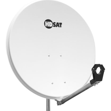 HDSAT Parabole satellite acier Blanche 80cm avec Support LNB en Acier Galvanisé idéal ASTRA EUTELSAT (1/2)
