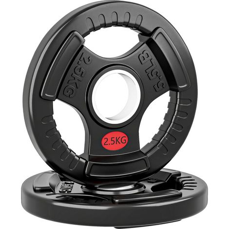 Renforcement Musculaire à Domicile Lot de 2 Disques de Poids 2,5 kg Alésage 5 cm pour Barre Olympique et Exercices (1/5)