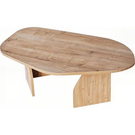 Holz Couchtisch "Rock" 100 x 60 x 35 cm - Saphir Eiche