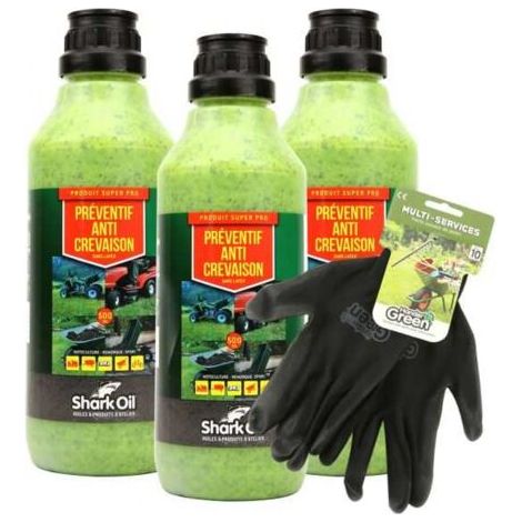 Préventif anti-crevaison Shark Oil OKO 500 ml par 3 + gants multi-services (1/5)