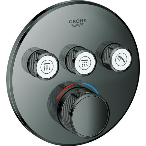 Grohe Grohtherm SmartControl - Miscelatore doccia termostatico ad incasso, 3 utenze, Hard Graphite 29121A00