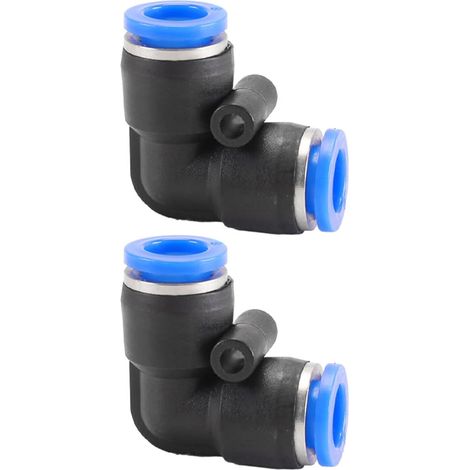 Connecteur pneumatique 2PCS coude/droit/type Y/T-Type/Réducteur de tube d'air pour la connexion rapide tuyauterie d'air, outils pneumatiques (réduction du raccord 10 mm à 8 mm) - Elbow Fitting 8mm (1/5)