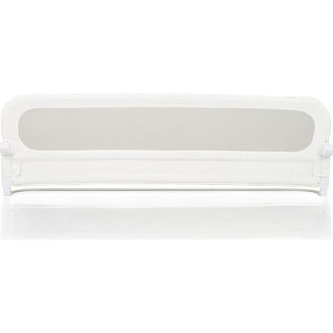 Structure Métal & Tissu Oxford Barrière de Lit Bébé 200cm Rabattable Réglable Sécurité Sommeil Chambre Blanc (1/3)