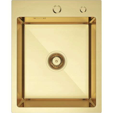 Nayes Einzelbecken 40x50 cm Graphitgold mit Wasserspender