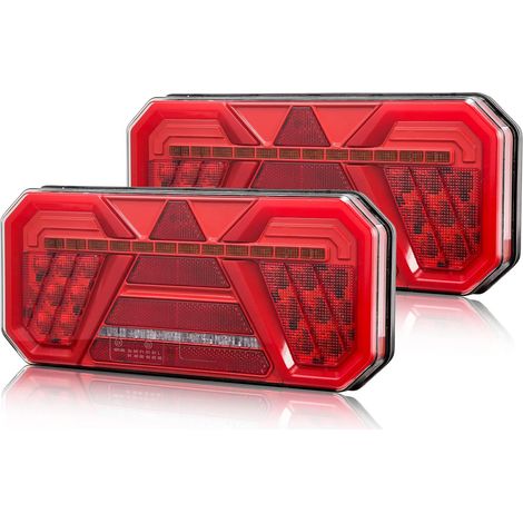 Ensemble Feux Arrière LED 12V/24V Pour Remorques - 7 Fonctions, 2 PCS Éclairage Pour Caravane Camion, Indicateur Antibrouillard Recul Etanche (1/5)