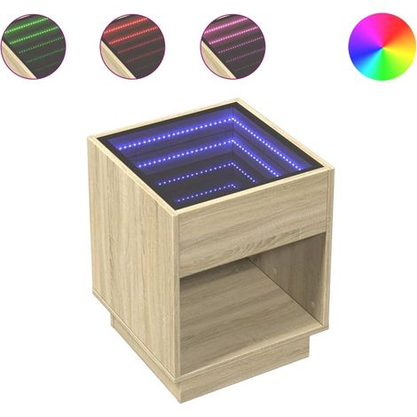 Maison Exclusive - Comodino con LED Infinity Rovere Sonoma 40x40x50 cm