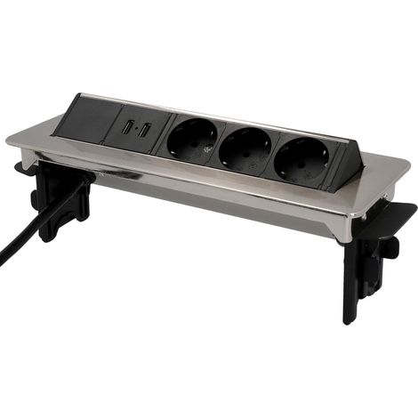 Unitec 30886 Presa da Incasso a Scomparsa, Nero, Argento