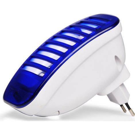 Moustiquaire à décharge de prise Lumière Attinique LED Insecticide Killer Insectes avec Ramasse-insectes, Bleu (1/4)