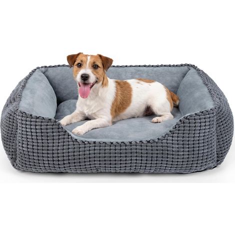 Panier pour chien taille moyenne 63 x 53 x 20 cm, lit lavable avec coussin confortable (1/5)