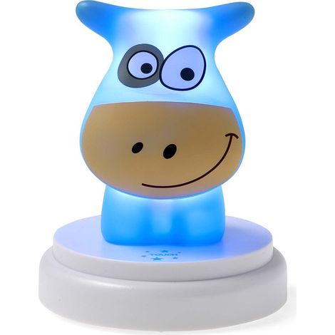 Luce notturna a LED per bambini, design mucca blu, spegnimento automatico