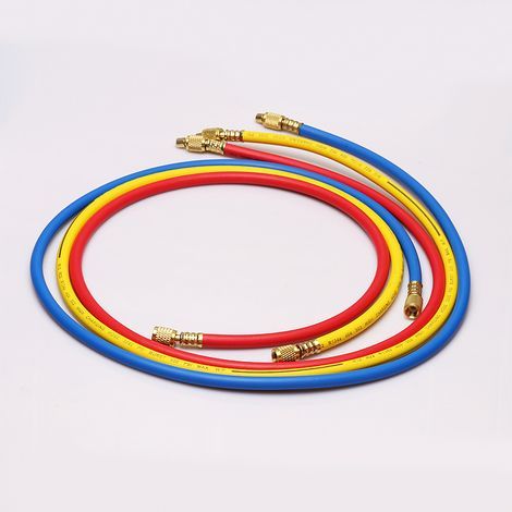 Tuyaux de remplissage de réfrigérant – Tuyaux de remplissage tricolores – Tuyaux de raccordement pour systèmes de remplissage de climatisation – Jeu de 3 tuyaux (1,5 m) – Compatibles avec les réfrigér (1/5)