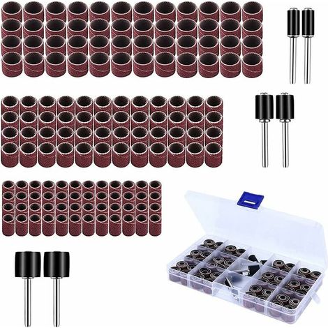Lot de 150 manchons abrasifs, lot de 144 manchons abrasifs + 6 rouleaux abrasifs pour outil rotatif Dremel (1/5)