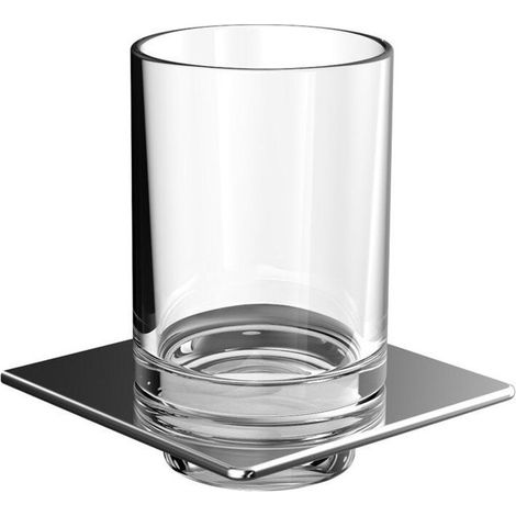 Porte-verre ART verre cristal, chrome clair EMCO