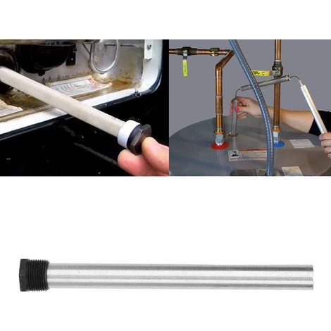 Anode en magnésium à fond plat noir 21 x 320 mm pour chauffe-eau, filetage NPT3/4 (1/5)