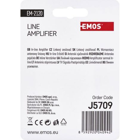 Amplificateur de signal - - J5709 - UHF 470-790 MHz - Gain 20 dB - Connecteur F (1/4)