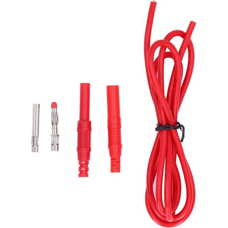 Bananenstecker-Messleitungen-Set, Stecker auf Stecker, stapelbar, elektrisches Multimeter-Kabel J.70027, 4 mm, rot