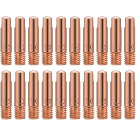 Embouts de contact de soudage Embout de contact en cuivre de 20 pièces pour les consommables de torche de soudage 15AK MIG / MAG (1.0) (1/4)