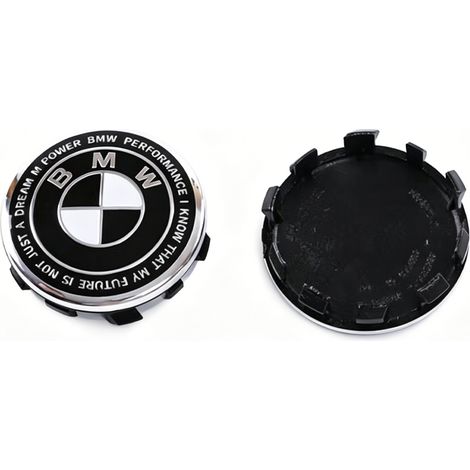 Lot de 4 Cache-Moyeux de Roue 56 mm pour Série 1 3 5 7 X1 X3 X4 X5 X6, Centre de Jante Automobile, Enjoliveur de Moyeu Style Sport Édition Noir et Blanc, 4 Pièces Noir et Blanc (1/3)