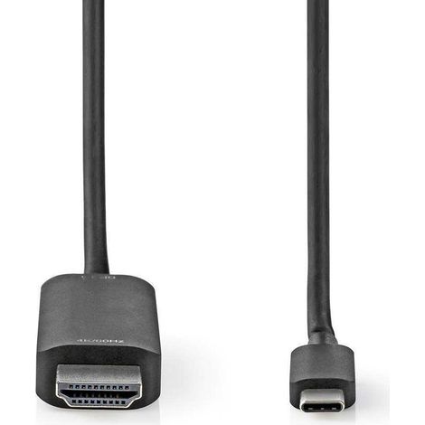Adaptador usb c usb 32 generacion 1 usb c macho conector hdmi 4k60hz 200 metros redondo niquelado pvc negro caja