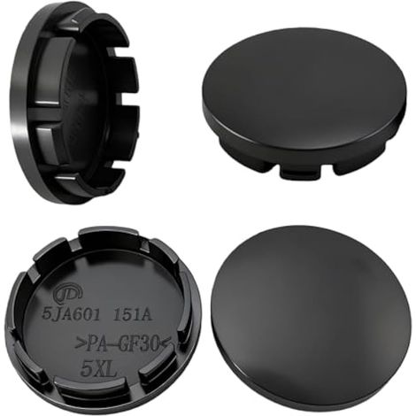 Lot de 4 cache-moyeux, diamètre extérieur : 56 mm, diamètre intérieur : 51 mm, universels, en ABS de qualité supérieure, avec surface polie, compatibles avec de nombreux véhicules, noirs