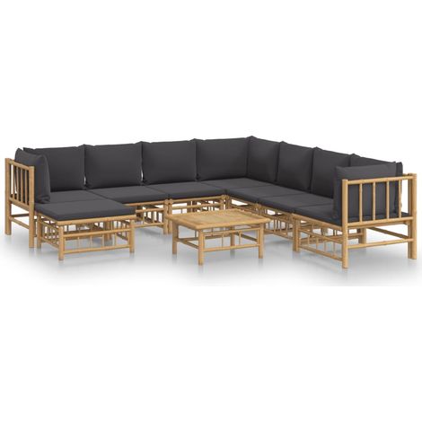 Maison Exclusive - 9-tlg. Garten-Lounge-Set mit Dunkelgrauen Kiss