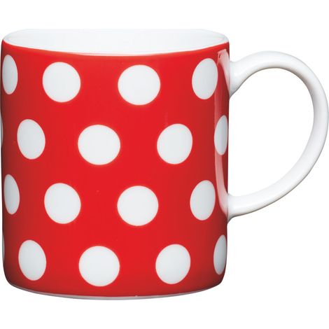 Kitchencraft Tazza da caffè a pois, ceramica, nero, 8 cm