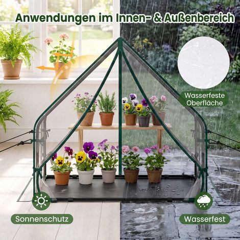 Mini Greenhouse with Metal Frame and Waterproof Mat (1/5)