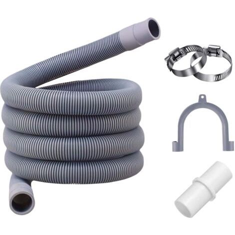 Tuyau d'évacuation, 2.5 m, 3/4", y compris support et colliers de serrage, pour machine à laver et lave-vaisselle (1/5)