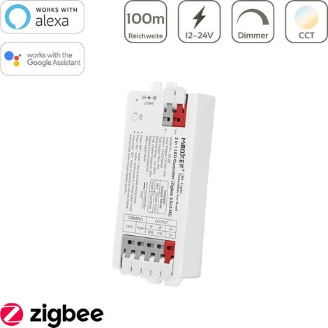 MiBoxer Zigbee 3.0 + 2.4GHz CCT LED Controller 2 in 1 Einfarbig / Dual White 12/24V Tuya Alexa Google Steuerung E2-ZR (1/5)