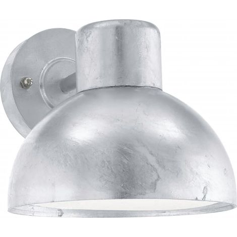 Eglo Entrimo Lampada da Parete per Esterni a 1 Luce, Attacco E27. IP44. in Acciaio Zincato a Caldo, Argento (1/3)