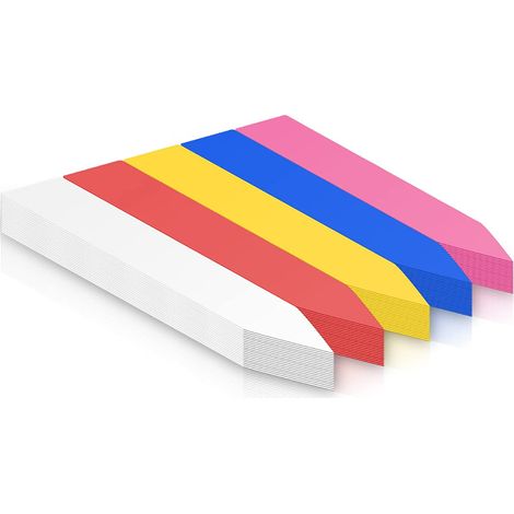 100 étiquettes pour plantes de 10 cm (4 pouces), imperméables, en plastique, pour plantes en pot, multicolores (1/5)