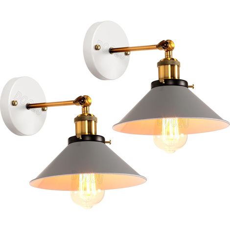 Appliques Murales Design Lampe Murale Industrielles Métal Spots muraux Intérieur Ajustable Luminaire Intérieur Chambre Salon 22cm Gris (1/5)