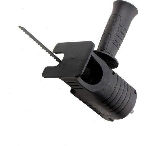 1 tête d'adaptateur pour perceuse électrique vers tronçonneuse + 3 lames de scie - Adaptateur multifonction pour scie électrique - Transformation de perceuse électrique en tronçonneuse ou scie sabre - (1/5)