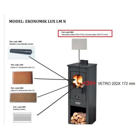 ZZ-VETRO X  STUFA A LEGNA MOD. LUX