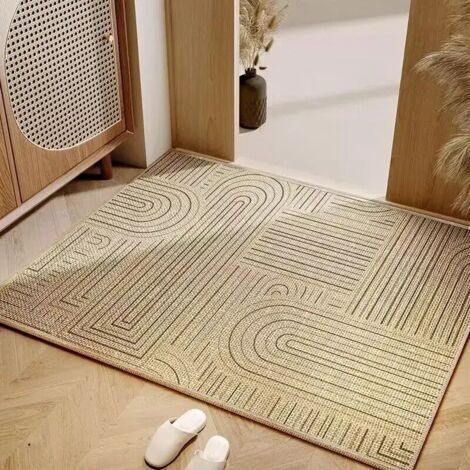 Tapis d'extérieur résistant aux intempéries Coureur Long AspectLin Jardin terrasse Balcon Beige/Naturel 40x60 cm (1/2)